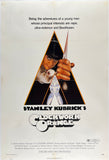 Original vintage Clockwork Orange linen backed one sheet movie poster for the R Rated release circa 1972.