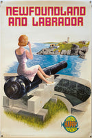 Original vintage Newfoundland and Labrador Canadian travel and tourism poster, circa 1959.
