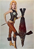 Original vintage Barbarella linen backed special commercial personality poster featuring Jane Fonda holding a penguin, circa 1968.