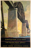 Original vintage Castleton Cut-Off - New York Central Lines linen backed America railway travel and railroad tourism poster by Herbert Stoops, circa 1925.