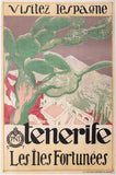 Original vintage Visitez L'Espagne - Tenerife Spain linen backed Spanish travel and tourism poster with French text, circa 1930s.