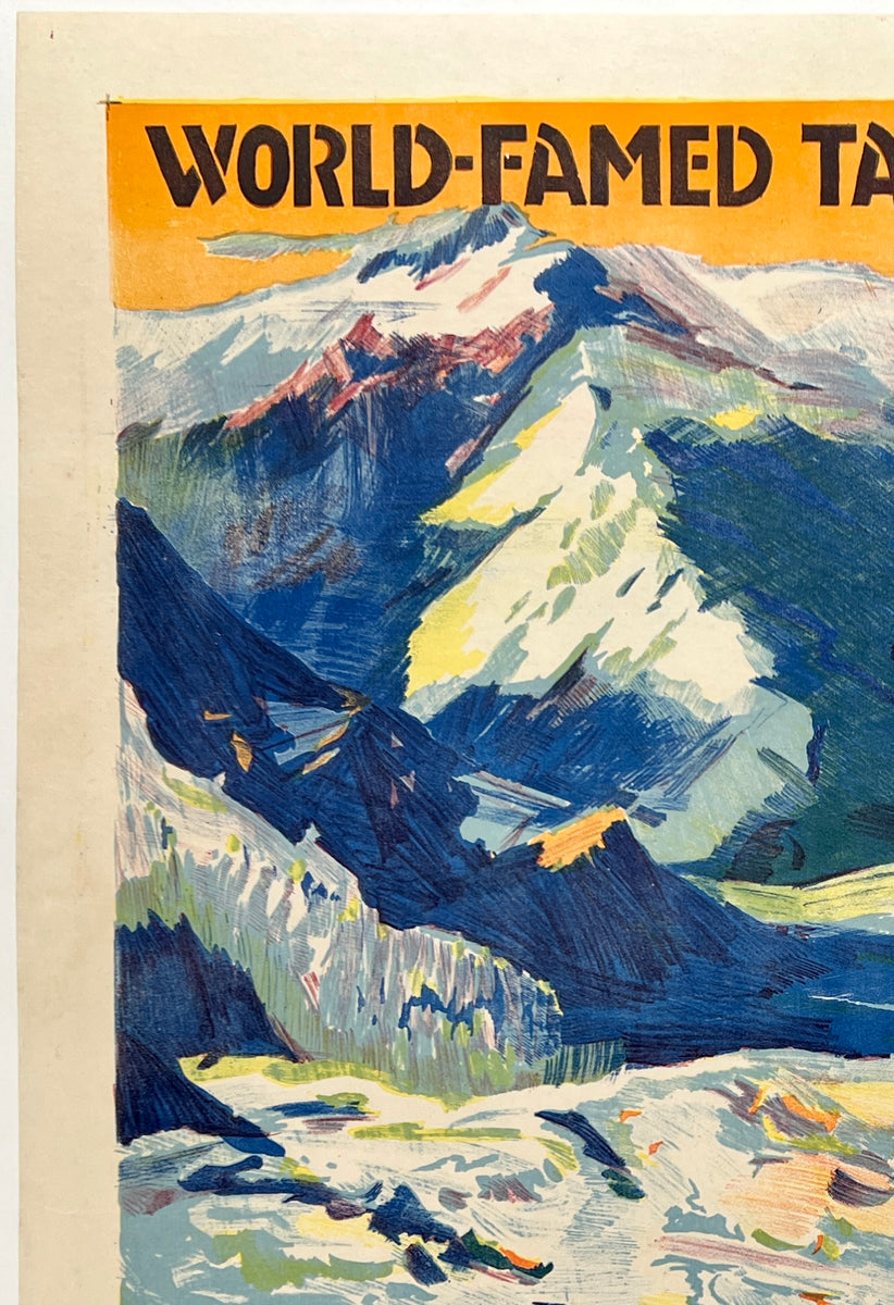 Original Vintage Poster MT. COOK - WORLD-FAMED TASMAN GLACIER - TAKE ...
