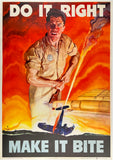 Original vintage Do it Right - Make it Bit linen backed World War II WWII American USA propaganda poster by artist CC Beal, circa 1942.