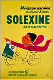 Original vintage BP Solexine linen backed British Petroleum moped motorcycle gasoline fuel poster affiche plakat by artist Rene Ravo circa 1961.