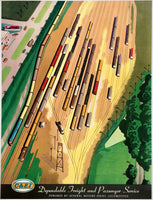 Original vintage poster C&EI railroad by artist Bern Hill