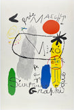 Original vintage Galerie Maeght - Joan Miro - Art Sculptures Graphique linen backed French exhibition travel affiche poster plakat hand signed by Miro in pencil, circa 1950s.