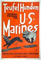 TEUFEL HUNDEN - GERMAN NICKNAME FOR U.S. MARINES - DEVIL DOG RECRUITING STATION