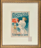 Original vintage Electricine French art nouveau poster from the Maitres de L'Affiche book by artist Lucien Lefevre, circa 1897. This poster is plate number 55.
