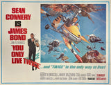 Original vintage James Bond 007 in You Only Live Twice linen backed subway movie poster featuring Sean Connery and based on the novel by Ian Fleming, circa 1967.