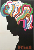 Original vintage Dylan linen backed psychedelic pop art poster by artist Milton Glaser, circa 1966. This poster was included as an insert in the album Bob Dylan's Greatest Hits.