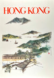 Original vintage Hong Kong linen backed Asia travel and tourism modernism poster circa 1960s.