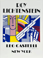 Original vintage Roy Lichtenstein - Leo Castelli modern art pop screenprint silkscreen poster hand signed in pencil by the artist, circa 1967.