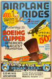 Original vintage Inman Bros. Flying Circus - Airplane Rides linen backed aviation travel poster plakat affiche printed circa 1929.
