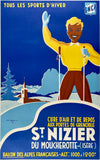 Original vintage St. Nizier linen backed railway travel and tourism poster plakat affiche circa 1930s.
