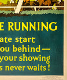 OUT OF THE RUNNING - A LATE START PUTS YOU BEHIND Mather Motivational Poster