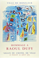 Original vintage Hommage A Raoul Dufy 1954 linen backed French exhibition travel affiche poster plakat circa 1954.
