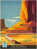 Original vintage poster santa fe railroad chief way by artist Bern Hill